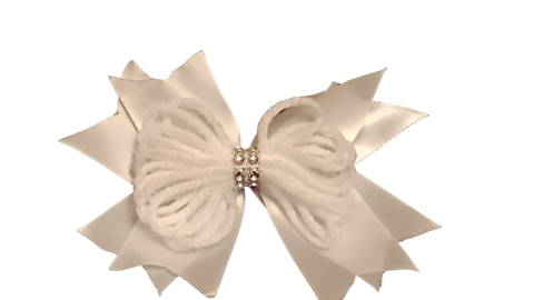 ANGEL HAIR BOW HAIR BARRETTE CLIP ACCESSORY