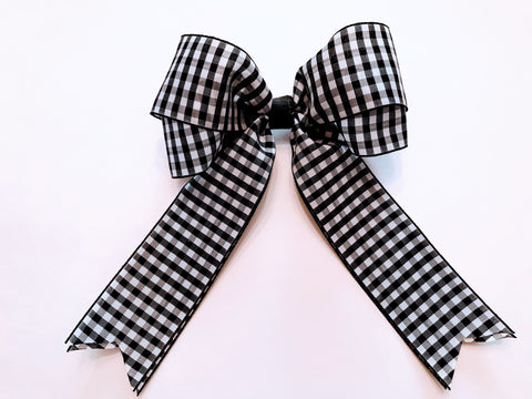 CLASSIC GINGHAM CHECKERED HAIR BOW HAIR BARRETTE CLIP ACCESSORY