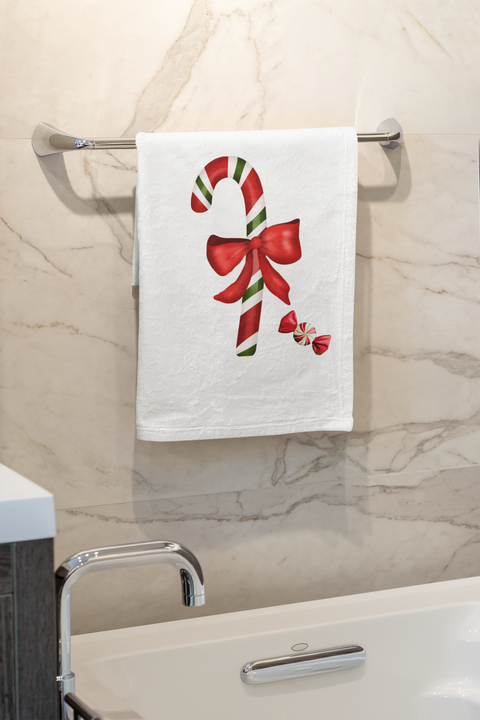 CANDY CANE HOLIDAY BATH TOWEL